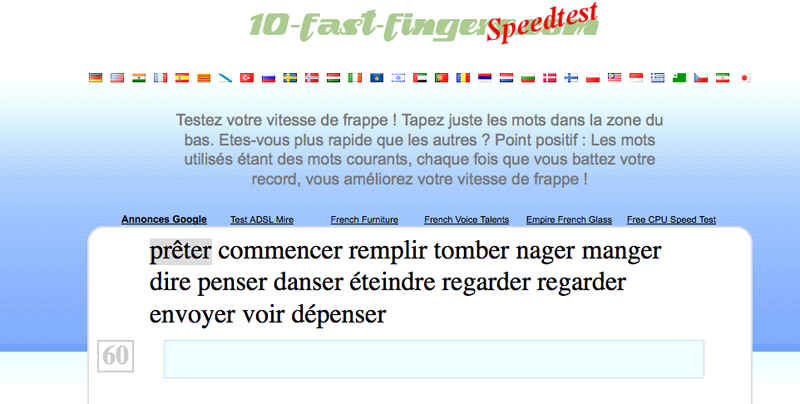 Test: 10 fast fingers