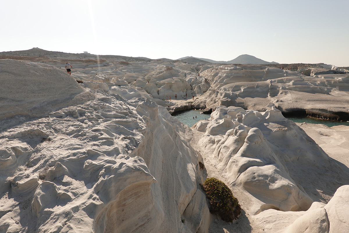 Ma visite de la plage Sarakiniko sur l'île Milos en Grèce